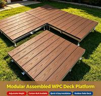 AluDeck – Nouveau revêtement de terrasse modulaire WPC à emboîtement, avec quille galvanisée et pieds de support en acier inoxydable, pour extérieur, salle de sport et entrepôt – Installation facile et rapide