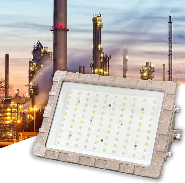 400W LED Chip Explosion Proof Lamp IP65 Rating Die Casting Aluminum Construction Dimmable for Marine Hazardous Areas 2-Year