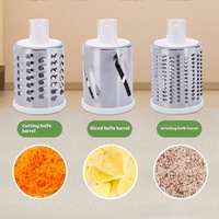 Hachoir manuel multifonctionnel en acier inoxydable pour légumes, viande et légumes verts, avec tambour de coupe en PP, durable pour la maison