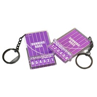 Vente en gros de 1000 pièces de porte-clés en acrylique style piste de course, design Runway, accessoire, pendentif souvenir de remise de diplôme scolaire, cadeau événementiel, OEM