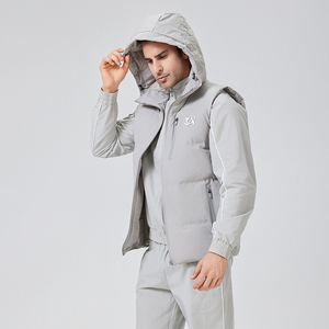 Tweny8 marque recommander Sport Gilets vers le bas <span class=keywords><strong>Gilet</strong></span> vestes capuche réglable poche zippée hommes <span class=keywords><strong>sans</strong></span> manches bouffante veste - Product Image 1