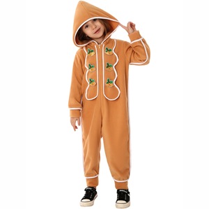 Jiedi Christmas Gingerbread Costume Children's Performance Outfit Flannel <b>Pajamas</b> <b>Set</b> For Kids Photography Wear - Product Image 3