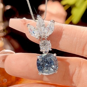 Vintage 12*12-10*10mm Dried Rose Flower Designer Cubic Zirconia Eco-friendly Copper Jewelry Necklace and <b>Earrings</b> Set - Product Image 4