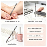 Foret à ongles en métal Evolisse pour manucure en salon - Outil professionnel pour le nail art, idéal pour le ponçage des ongles en acrylique et le nettoyage des cuticules