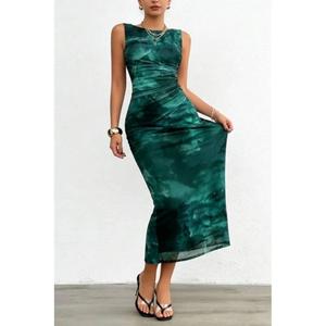 Vestido Casual Estampado para Mujer, Estilo Bodycon, Largo, Verano, Cintura Natural, Transpirable, Antiestático, Hecho de Tela de Lana Peinada - Product Image 2