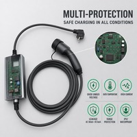 Cable de Carga para Vehículos Eléctricos IEC 62752 Tipo 2, Corriente Conmutable, Pantalla LCD, Protección Contra Fugas, Sobretensión y Sobrecorriente, Pistola de Carga de 4 m, TPU