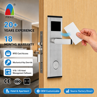 Système de serrure de porte d'hôtel RFID avec encodeur, étanche, en acier inoxydable, serrure électronique intelligente RF pour carte-clé d'hôtel, durable et polie