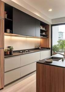 Mueble de Cocina de Estilo Moderno y Creativo, Sistema de Almacenamiento Inteligente, Madera Contrachapada, Impermeable, Protección Ambiental - Product Image 6