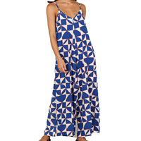Combinaisons d'été pour femmes Rayon Floral Print Jumpsuit Bohemian Spaghetti Strap Sleeveless Wide Leg Loose Rompers