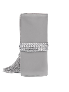 Portable Travel Jewelry Organizer <strong>Roll</strong> Grey Leather Sirocco <strong>Jewellery</strong> <strong>Roll</strong> - Product Image 4