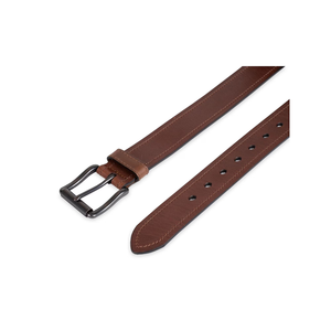 Ceinture en cuir véritable ajustable marron, en cuir de vachette, avec boucle ardillon en alliage, design solide et durable, moulage monobloc - Product Image 3