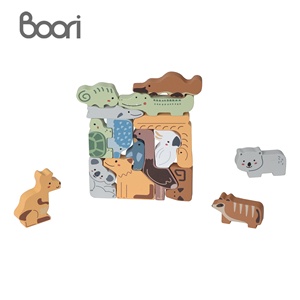 Puzzle 3D pour développer l'intelligence de la petite enfance, thème créatif Forêt, Mer, Animaux d'Australie, blocs à empiler - Product Image 1