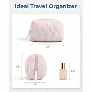 Bolsa de Maquillaje de Viaje Personalizada con Logotipo, de Invierno, Acolchada, Ligera, de Algodón y Plumón, con Diseño de Felpa - Product Image 2
