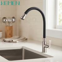 Robinet d'évier de cuisine et de salle de bain en acier inoxydable sans plomb, eau froide, rotatif, en silicone, pour usage domestique, vente en gros directe d'usine OEM