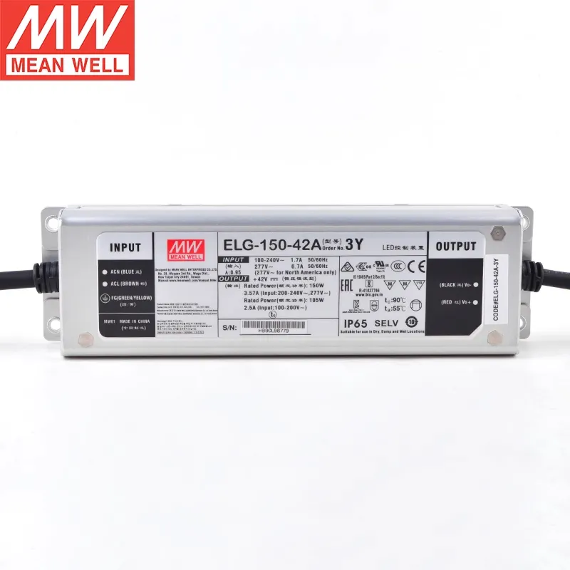 MEAN WELL alimentatore ELG-150-42A 12v 24v 36v 42v 48v 54v LED Strip Light Driver dimmerabile