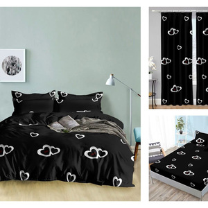 Bộ Ga Trải Giường Cảm Giác Vi Sợi 100% Polyester Bộ Ga Trải Giường Sang Trọng Với 4 Rèm Cửa Phù Hợp - Product Image 4