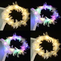 Guirlande de plumes LED réglable bandeau clignotant coiffure lumineuse accessoires de cheveux pour les femmes mariage fête d'anniversaire