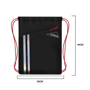 Sac à dos à cordon avec logo personnalisé, poche zippée, léger et durable, pour la gym, les voyages, l'école, les sports et les activités de plein air - Product Image 2