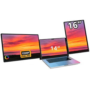 Triple écran portable pour ordinateur portable de jeu, <span class=keywords><strong>deux</strong></span> écrans de 16 pouces, extension d'écran pour ordinateur portable, compatible avec <span class=keywords><strong>PC</strong></span>/PS5/PS3/tablette, extension d'écran double - Product Image 1