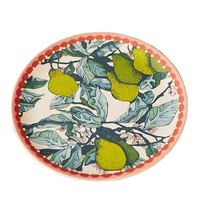 Assiette de table en céramique de luxe contemporaine peinte à la main, motif floral, vaisselle décorative personnalisée