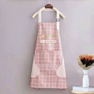 Tablier en coton PE style coréen, motif écossais, imperméable, pour la maison, la cuisine, le jardinage, le travail, le salon, le nettoyage, les salons de café, les salons de thé - Product Image 4