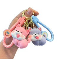 Offre Spéciale – Porte-clés décapsuleur 3D Shiba Inu en silicone et alliage de zinc, mignon chien de compagnie, breloque de sac, corde tressée, mode multi-occasions