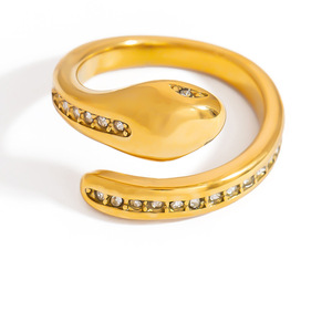 <b>Open</b> <b>Ring</b> Animal Shape 18K Gold Color Cubic Zirconia Inlay Unisex Jewelry Gift - Product Image 5