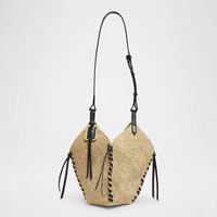 Sac à provisions fourre-tout crocheté en raphia personnalisé de créateur sac à main en paille sac à main tissé épaule plage