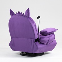Canapé de jeu griffes usine originale violet velours tissu diable bouton électrique canapé de jeu inclinable avec repose-pieds rétractable