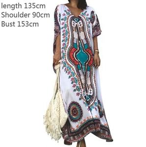 Elegante Abito Etnico Africano da Donna, Vestito Lungo Estivo Casual con Stampa, Scollo a V, Moda Vestidos - Product Image 2