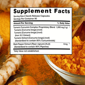 Cápsulas de Cúrcuma y Curcumina de Alta Calidad OEM con 1000mg por Porción, Apoyan la Salud de las Articulaciones y el Sistema Inmunitario - Product Image 4
