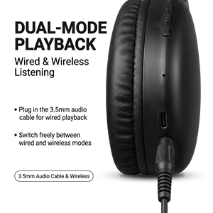 Auriculares Inalámbricos Over-Ear con Cancelación Activa de Ruido, Sonido Hi-Fi, Cuero Premium, Espuma Viscoelástica, Comodidad para Uso Audiófilo - Product Image 5