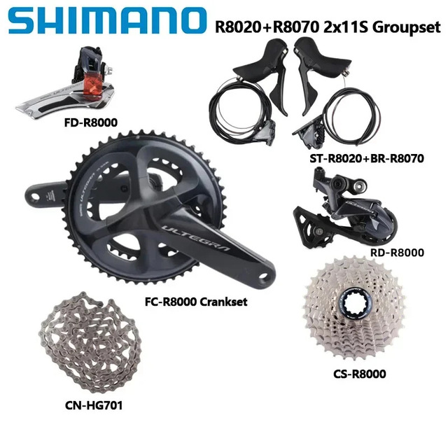 Original for Ultegra R8020 Alloy 2x11-Speed Hydraulic Disc Brake Road Bike Derailleur Group Set Tools Product