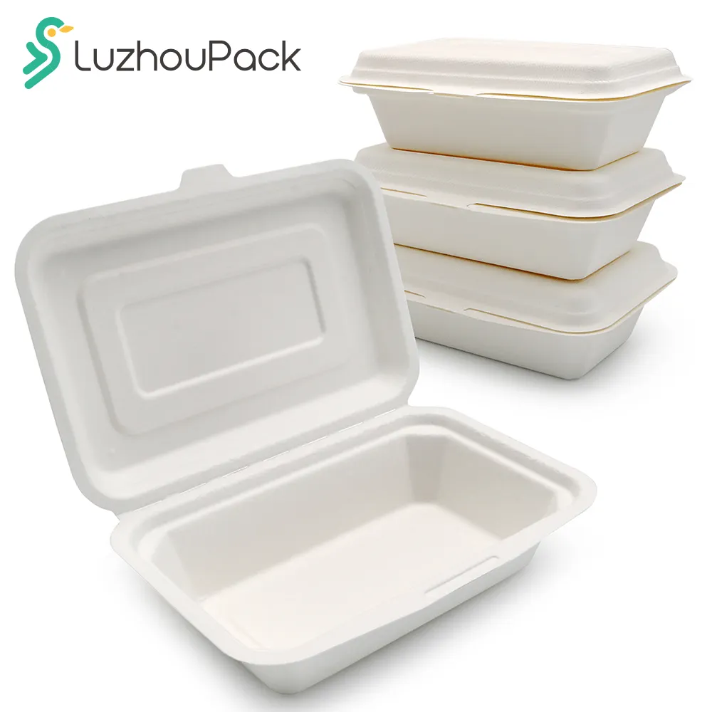 LuzhouPack di buona qualità 450ml compostabile biodegradabile scatola per pasti posate stoviglie usa e getta