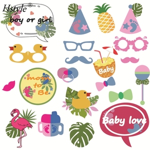 21 Uds. Hawaiana para niño o niña de temática, revelación de género, Baby Shower, piña, hoja de tortuga, accesorios para cabina de <span class=keywords><strong>fotos</strong></span>, decoración de fiesta de cumpleaños HS1584 - Product Image 1