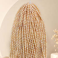 Perles baroques d'eau douce naturelles, brins de perles de 8-9 mm, perles rondes en vrac pour la fabrication de bijoux DIY, vente en gros
