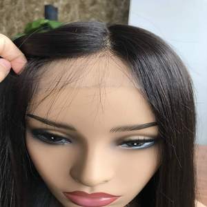 Beauty Girl 100% pelucas de cabello humano virgen recto hasta el hombro estilo de cabello mezcla de colores Pixie rizos HD peluca - Product Image 1