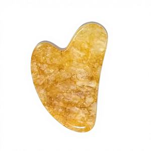 Masseur facial en jade jaune de haute qualité, citrine naturelle, gua sha - Product Image 5