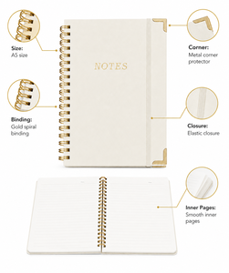 Carnet personnalisable imprimé A4 en papier de bambou avec couverture en PVC, style à feuilles mobiles, carnet en papier kraft, fournisseur de carnets et de stylos, carnet de notes - Product Image 2