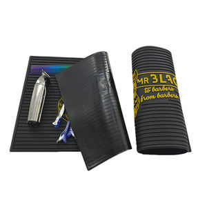 Personalized Silicone PVC Barber <b>Mat</b> Rubber Salon Station <b>Mat</b> Non Slip Heat Resistant Clipper Holder Pad Styling Workstation <b>Mat</b> - Product Image 1