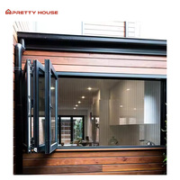 Fenêtre pliante horizontale insonorisée en verre trempé sur mesure pour bureau, fenêtres à double vitrage à isolation thermique