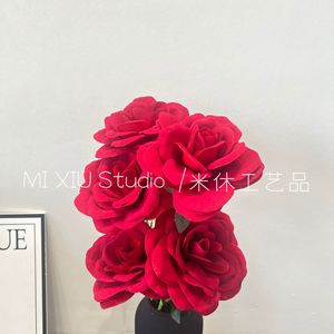 Rosas Artificiales Mishu Crafts, Grandes, de Seda, Rojas, para el Día de San Valentín, Decoración de Bodas, Accesorios para el Hogar - Product Image 3