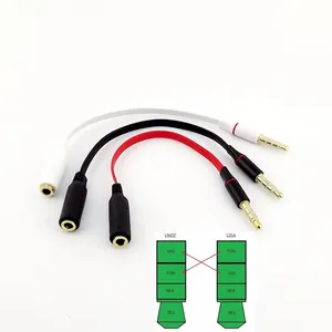 White/Black/Red CTIA to OMTP 3.5mm Audio Adapter Converter Cable Handsfree Earphones 15cm