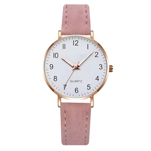 Luminous quartz <b>watch</b>, minimalist design, frosted leather, digital casual wristwatch - Product Image 2