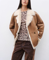 Abrigo grueso de piel Toscana para mujer, solapa grande, pelo rizado, ropa de abrigo informal de invierno, cierre de un solo pecho, forro de seda transpirable