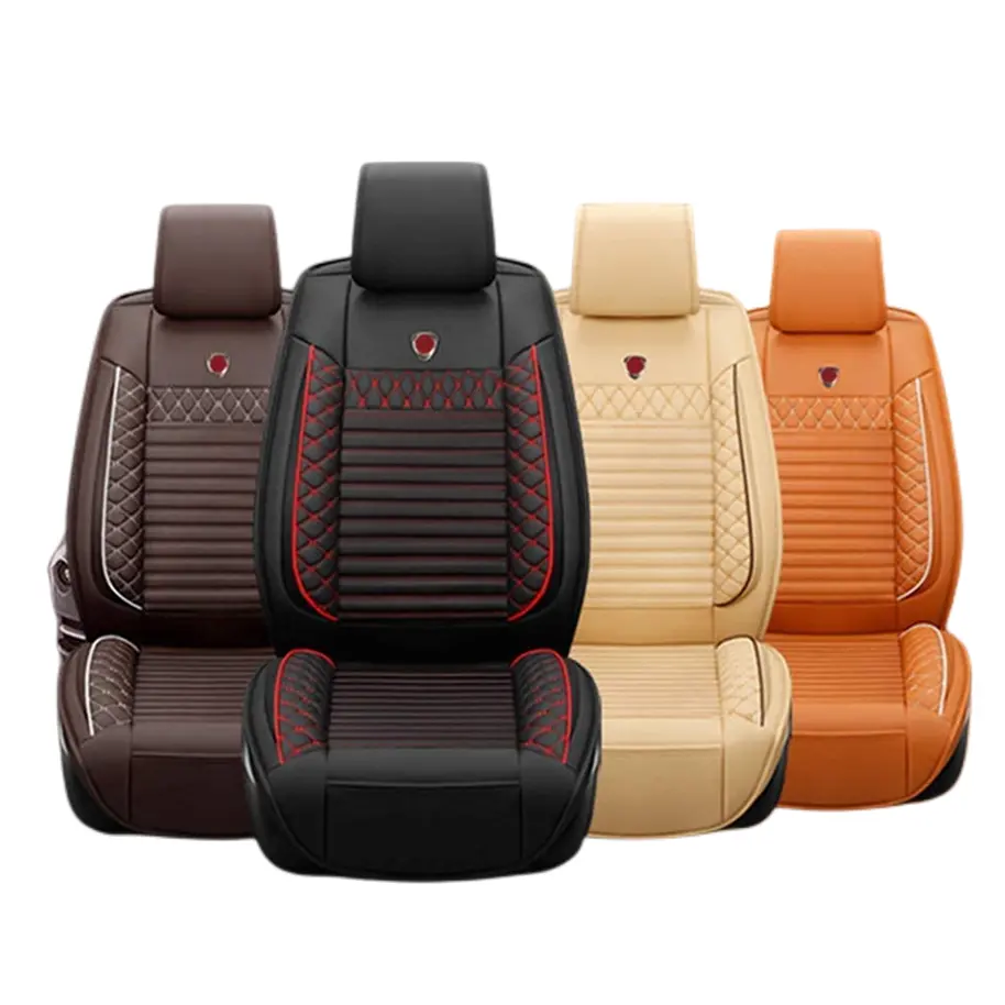 Muchkey Car Interior Accessories Car Seat Leather Cushion Full Set Luxury Seat Cover Sport Leather Car Seat Covers