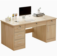 Ensemble de chaise de bureau moderne et écologique avec verrouillage, poste de travail informatique à domicile avec tiroir, bureau en bois pour personnel, automatique