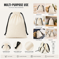 Sacs en lin recyclé avec cordon de serrage, sacs de rangement en tissu, sacs en mousseline, pochettes en coton avec cordon de serrage et logo personnalisé