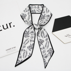 <span class=keywords><strong>Sciarpa</strong></span> da donna con collo <span class=keywords><strong>elegante</strong></span> da donna nero bianco stampato con fascia per capelli con fiocco <span class=keywords><strong>sciarpa</strong></span> a righe con motivo floreale alla moda <span class=keywords><strong>sciarpa</strong></span> per borse - Product Image 6