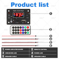 Placa Decodificadora de Amplificador DIY de 50W, 12V, Micrófono, Radio FM, TF, USB, AUX, Reproductor de Música para Auto, Altavoces, Control de Volumen